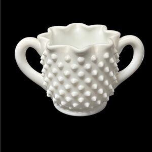 Fenton Hobnail Milk Glass Creamer, Star Shaped
